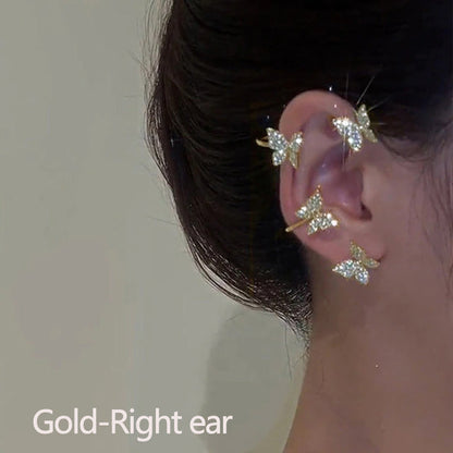 1PC neue Mode Gold Farbe Mond Stern Clip Ohrringe für Frauen einfache Schmetterling Fake Knorpel lange Quaste Ohr Manschette Schmuck Geschenke