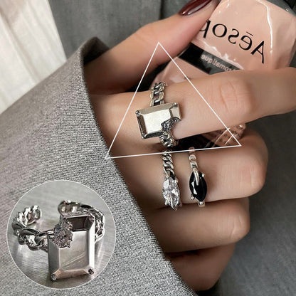 Minimalistischer 925 Silber Ring für Frauen Mode Kreativ Unregelmäßig Geometrisch Ästhetisch Offene Ringe Geburtstag Party Schmuck Geschenk